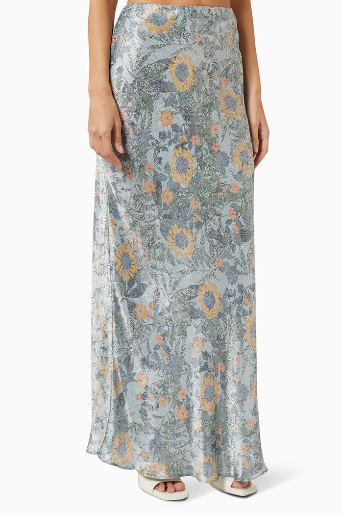 

Nina Maxi Skirt in Jacquard, Blue