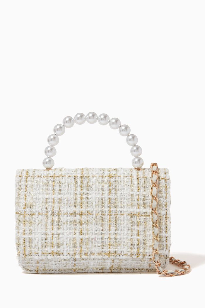 

Amiera Pearl & Boucle Bag, White
