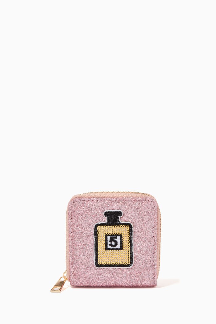 Perfume Patch Glitter Wallet, Pink