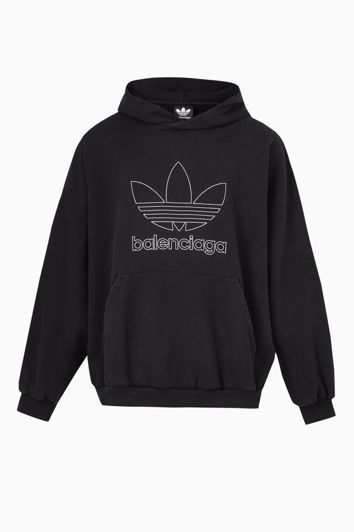 

x Adidas Large Fit Hoodie in Cotton Terry, Black