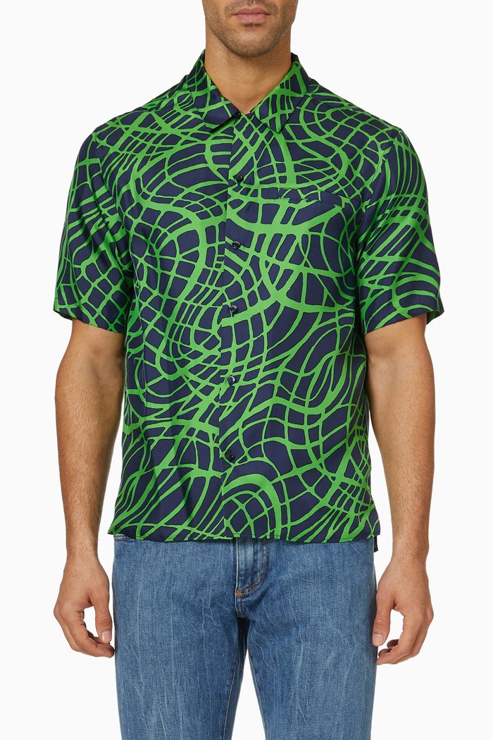 

Printed Shirt in Silk, Green