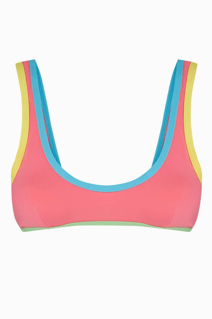 

The 90s Duo Crop Bikini Top in Stretch Nylon, Multicolour