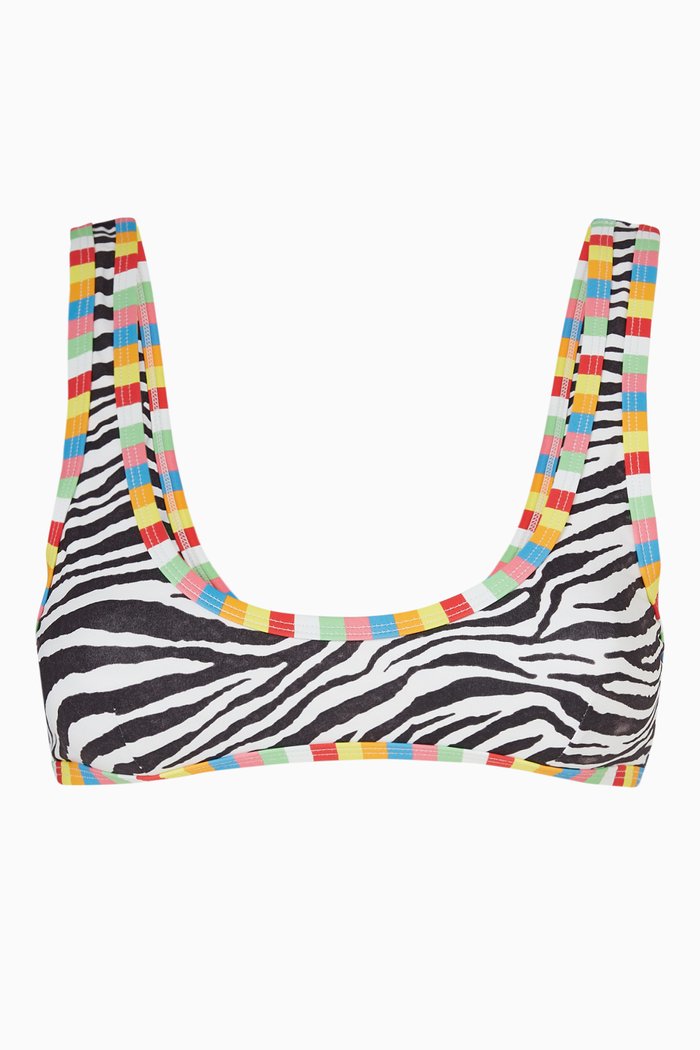 

The 90s Duo Crop Bikini Top in Stretch Nylon, Black