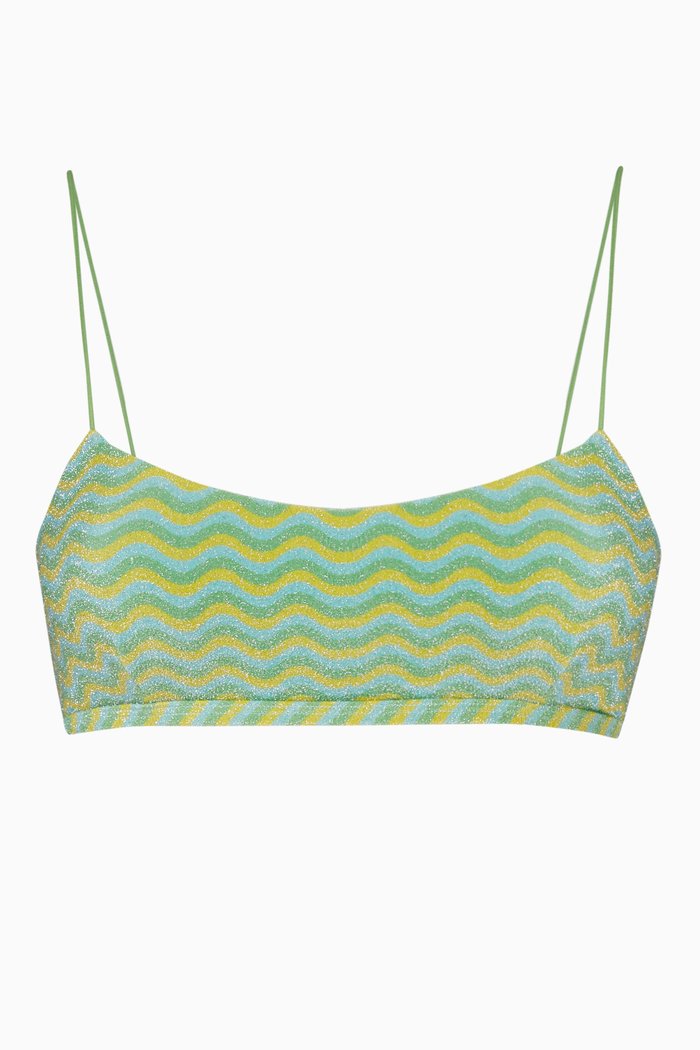 

The Crop Bikini Top in Stretch Nylon, Green