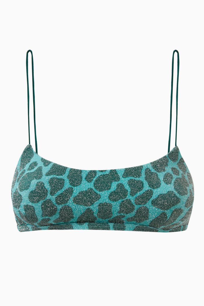 

The Crop Bikini Top in Stretch-lurex, Blue