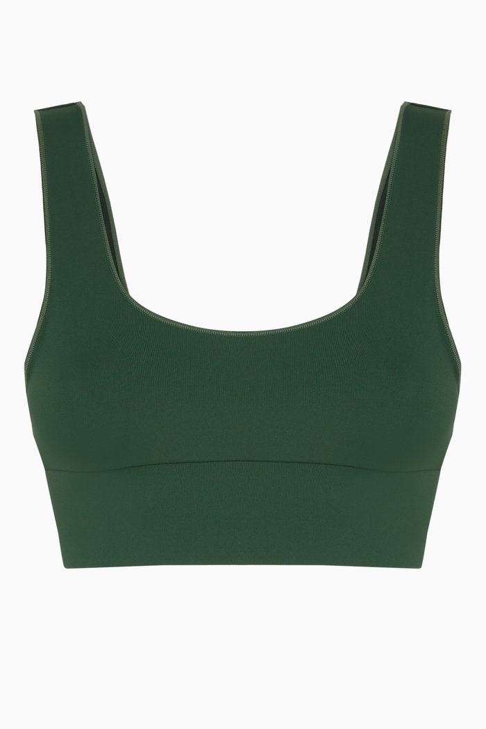 The Contour Crop Top in Stretch Nylon, Green