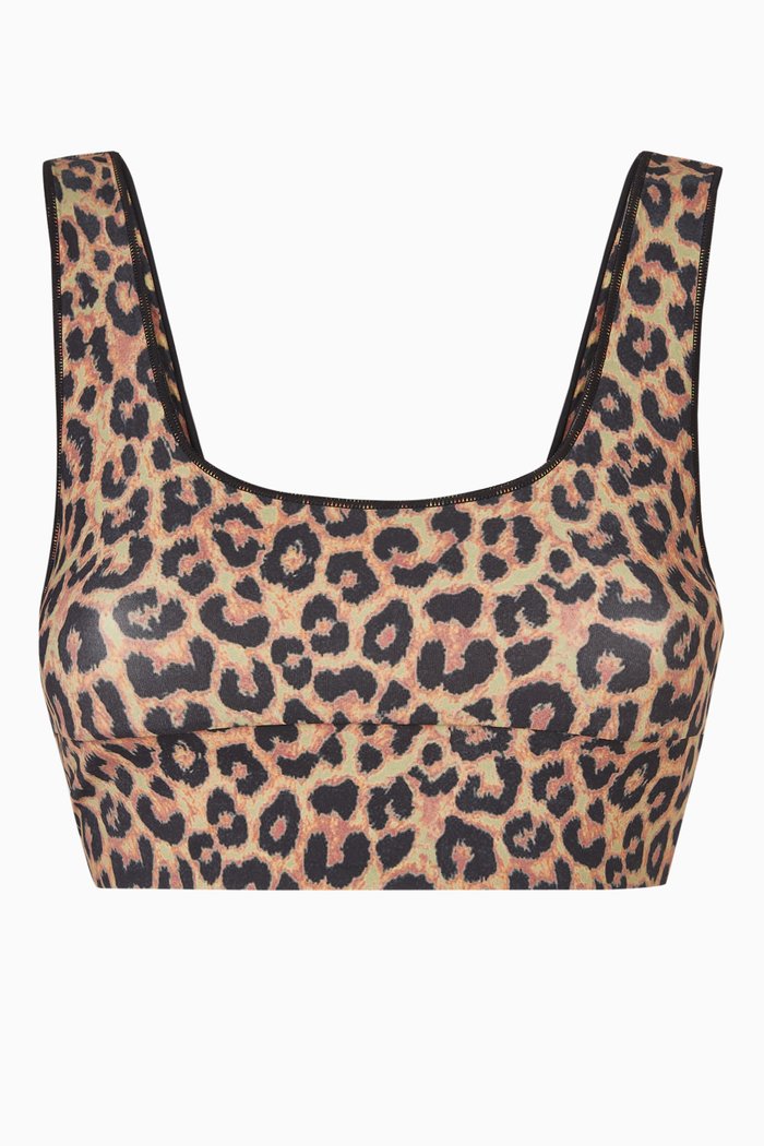 

The Contour Crop Top in Stretch Nylon, Brown