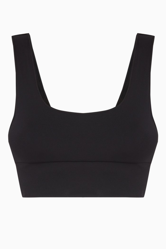 

The Contour Crop Top in Stretch Nylon, Black