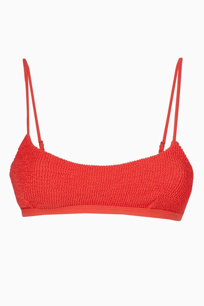 

The Curve Bikini Bra in Crimped Stretch Nylon, Pink