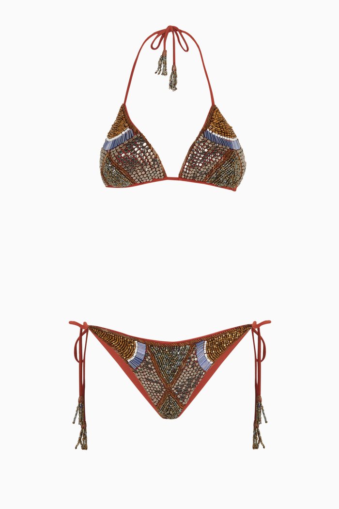 

Ryn Embellished Bikini Set in Stretch-nylon, Multicolour