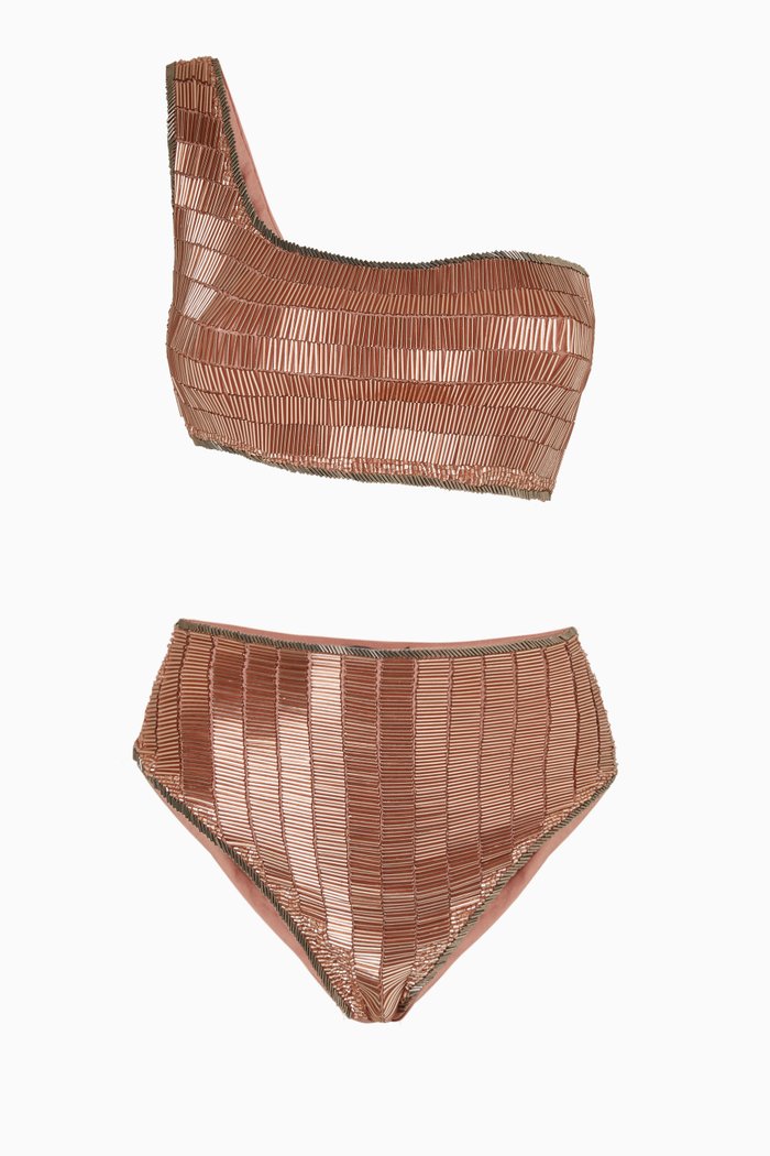 

Lyla Embellished Bikini Set in Stretch-nylon, Pink
