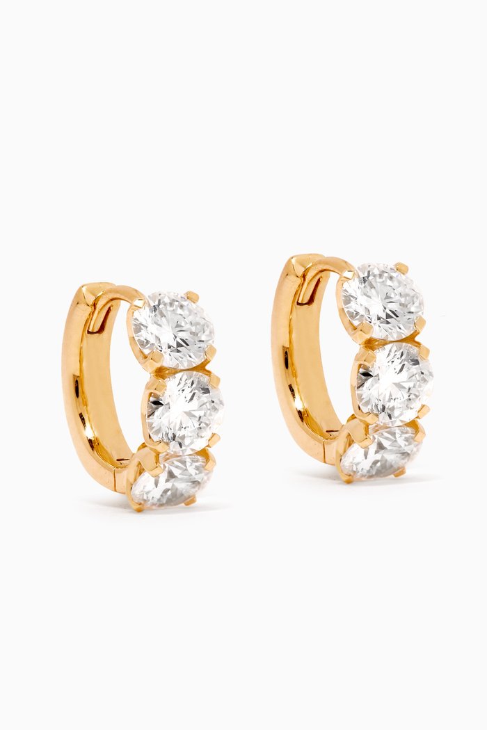 

Large Diamond Huggies in 18kt Gold, White