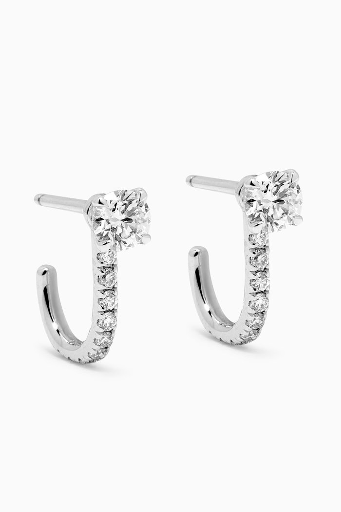 Detachable Stud Diamond Huggies in 18kt White Gold