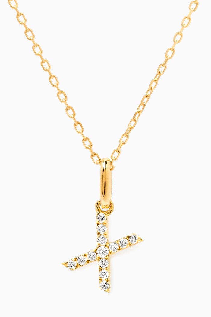 

X Letter Diamond Necklace in 18kt Gold, Neutral