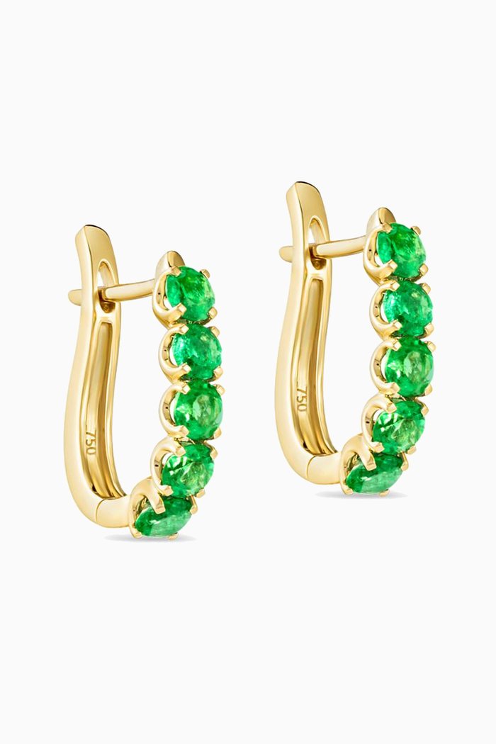 

Cascade Colombian Emerald Earrings in 18kt Gold, Green