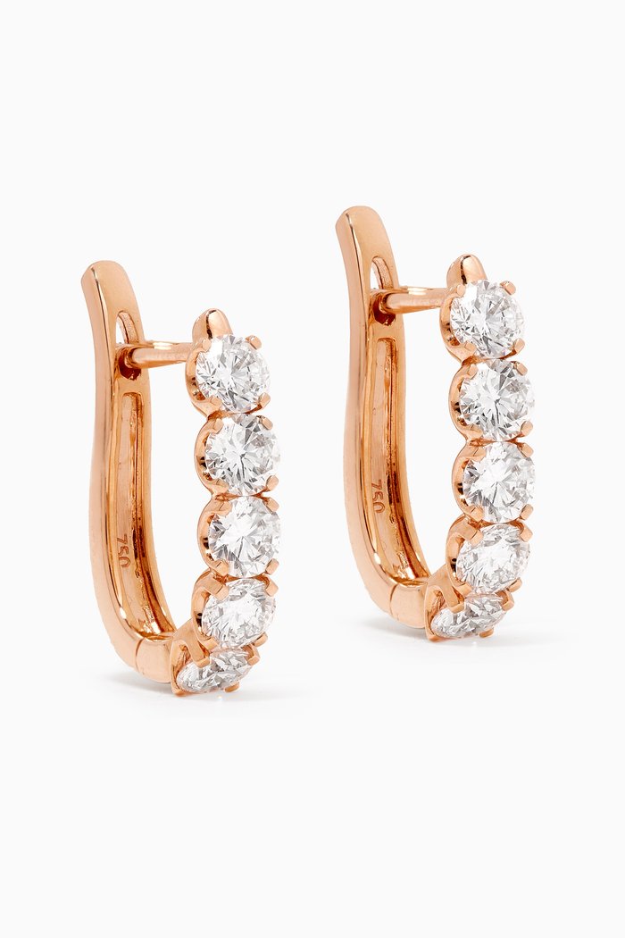 

Cascade Diamond Earrings in 18kt Rose Gold, White