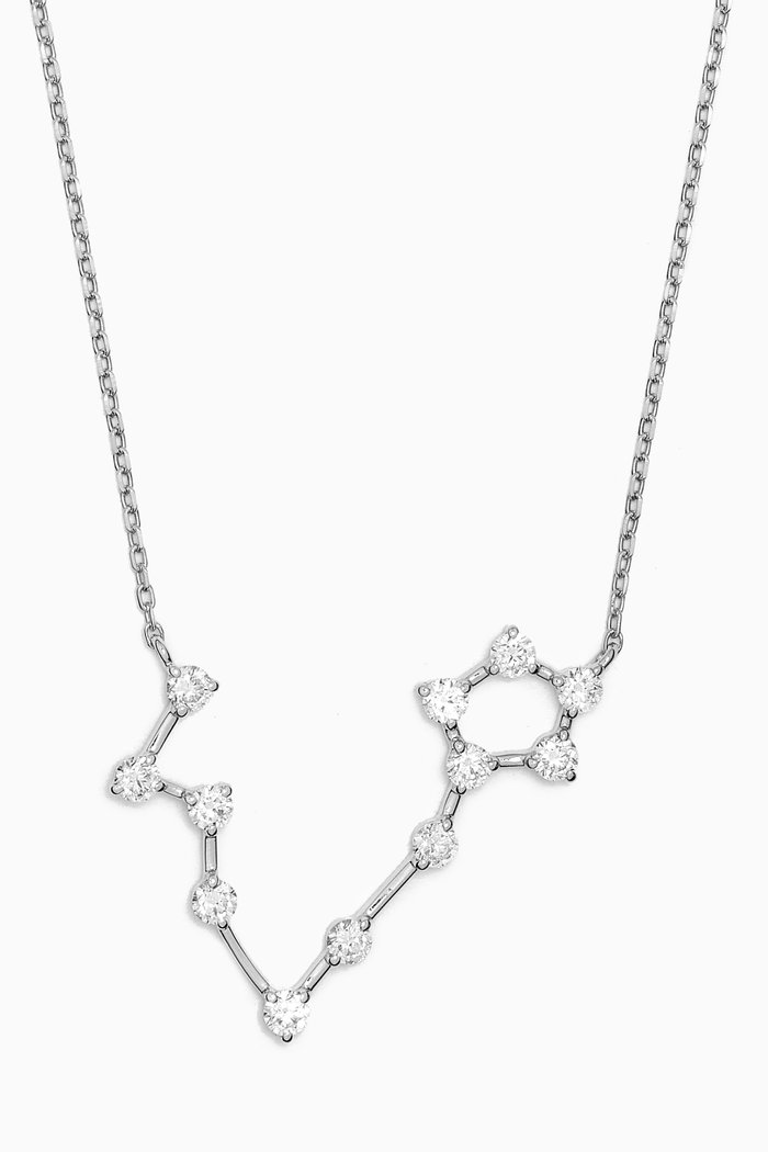 Pisces Constellation Diamond Necklace in 18kt White Gold