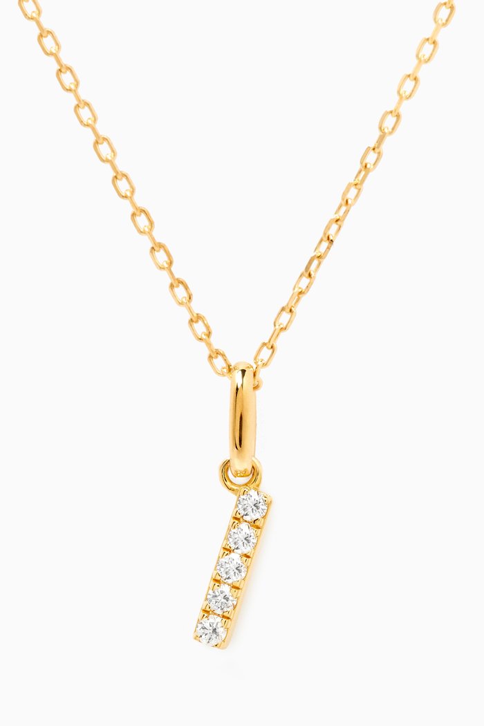 

I Letter Diamond Necklace in 18kt Gold, White