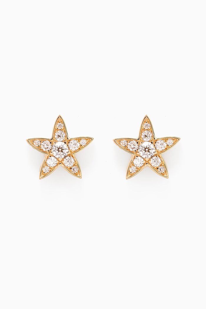 

Star Diamond Stud Earrings in 18kt Gold, White