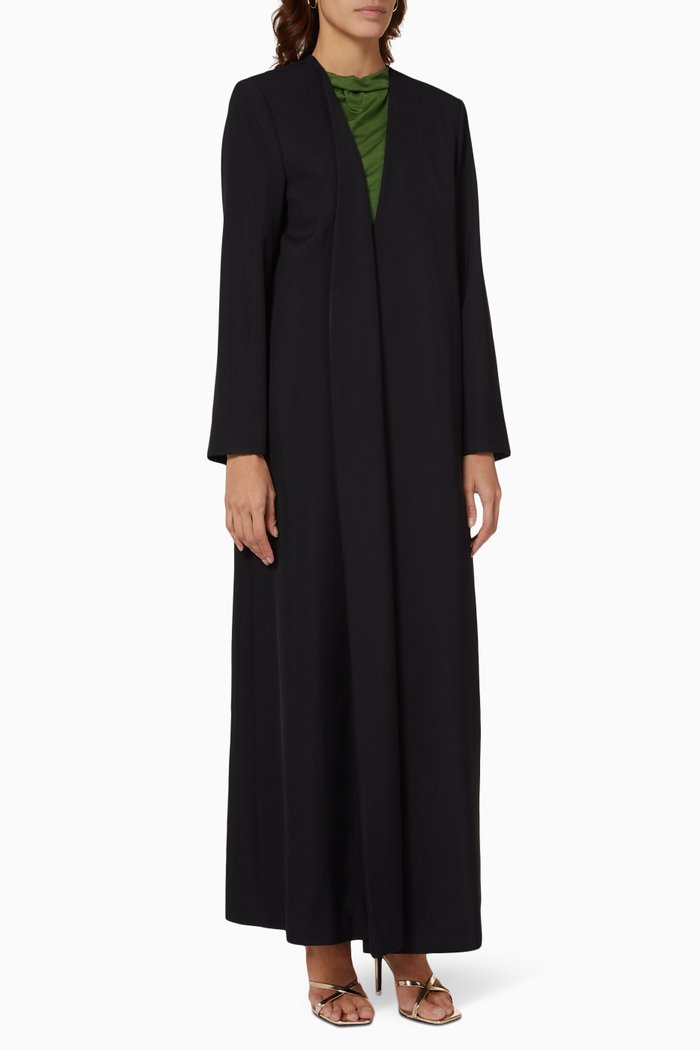 

Bodour Long Jacket in Crepe, Black