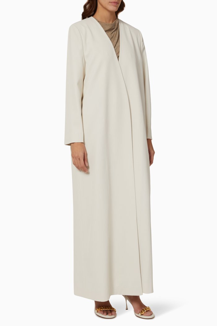 

Bodour Long Jacket in Crepe, Neutral