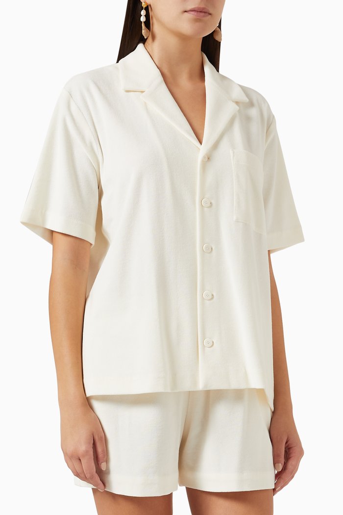 

Tine Toweling Shirt in Cotton Blend, Neutral