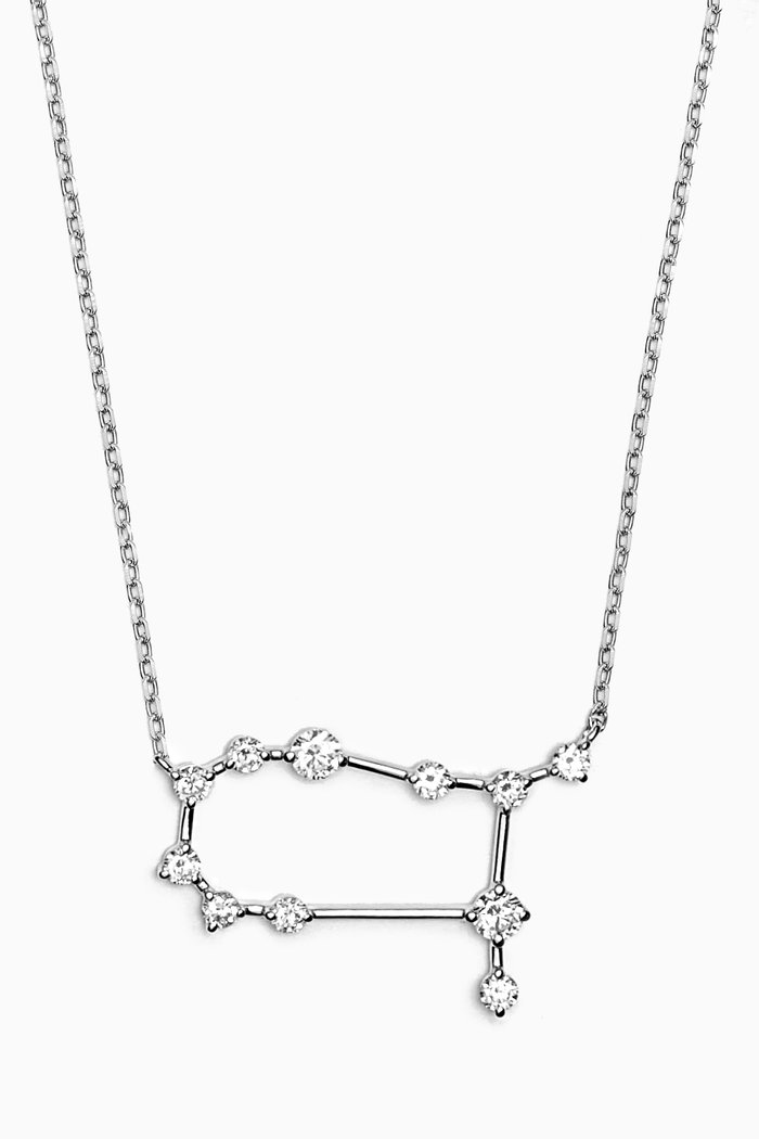 Gemini Constellation Diamond Necklace in 18kt White Gold