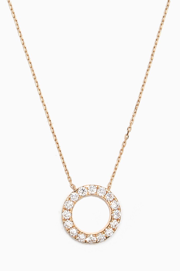 

Chique Circle Diamond Necklace in 18kt Gold, White