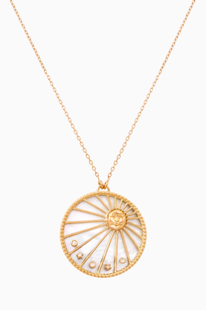 

Small Reversible Day & Night Diamond Necklace in 18kt Gold, Yellow