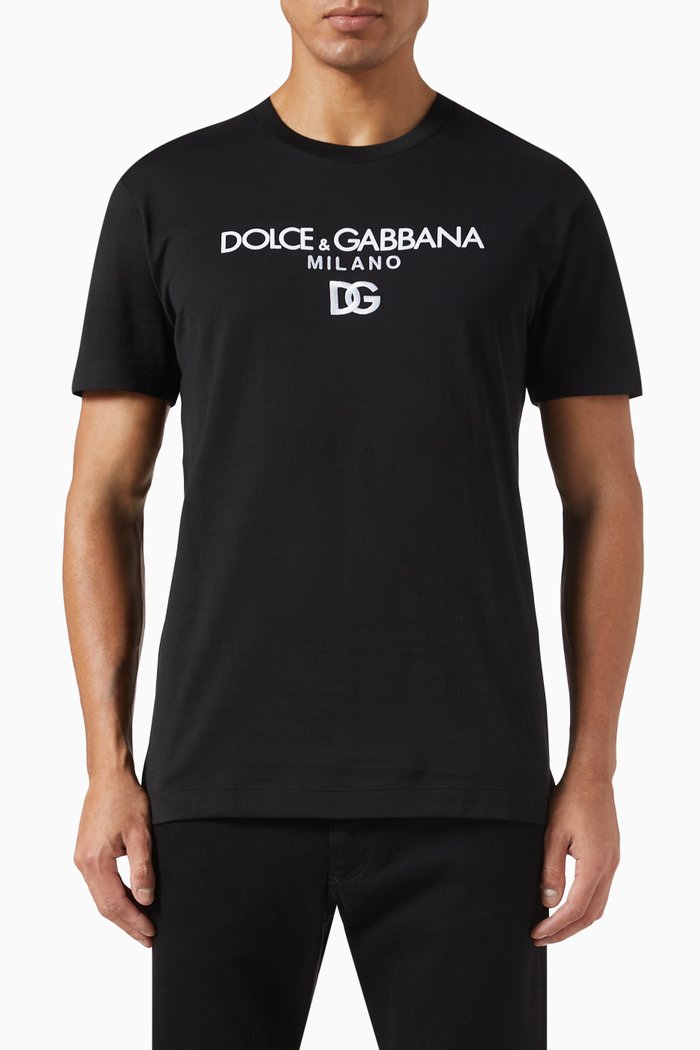 Logo T-shirt in Cotton Jersey, Black
