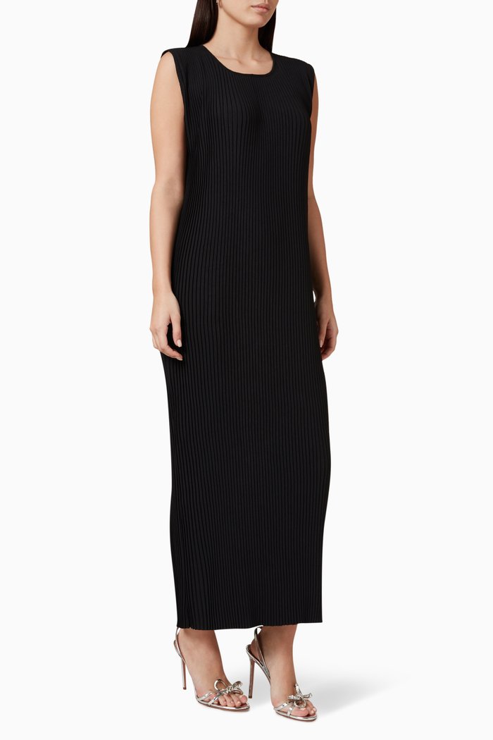 

Pleated Dress in Jersey, Black