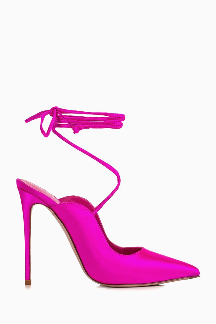 

Ivy 120 Wrap Around Pumps in Satin, Pink