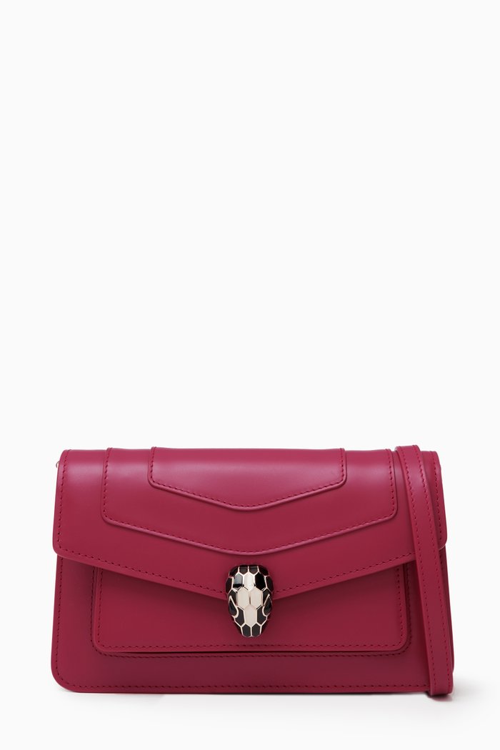 

Small Serpenti Forever East-West Shoulder Bag in Leather, Pink