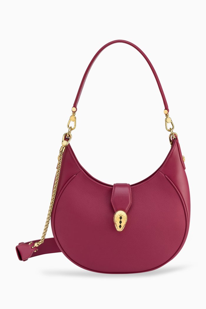 

Medium Serpenti Ellipse Shoulder Bag in Leather, Pink