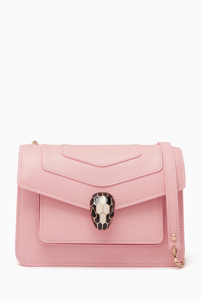 Small Serpenti Forever Crossbody Bag in Leather, Pink
