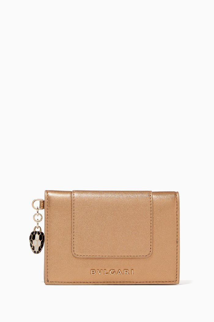 

Serpenti Forever Cardholder in Leather, Gold