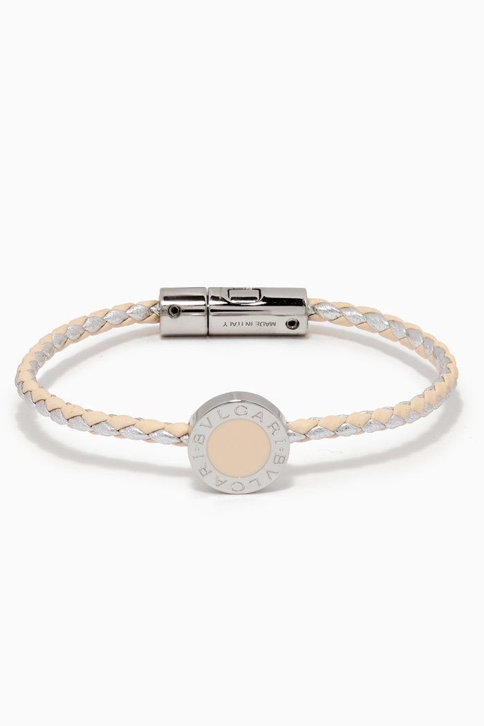 

BVLGARI BVLGARI Braided Bracelet in Leather, White