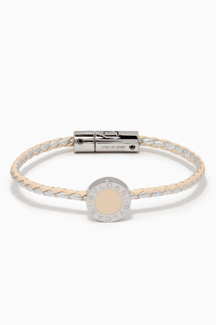 

BVLGARI BVLGARI Braided Bracelet in Leather, White