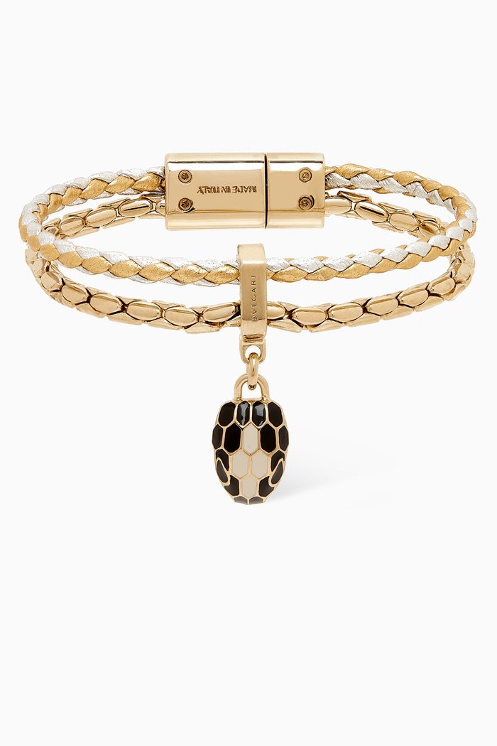

Serpenti Forever Bracelet in Calfskin, Gold