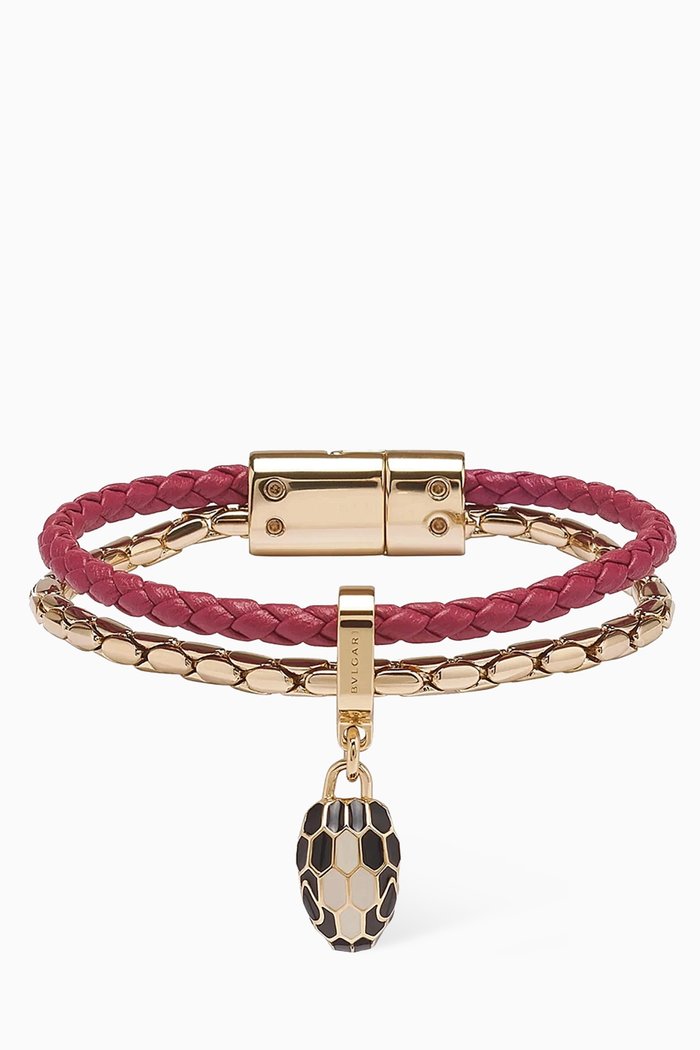 

Serpenti Forever Bracelet in Leather, Red