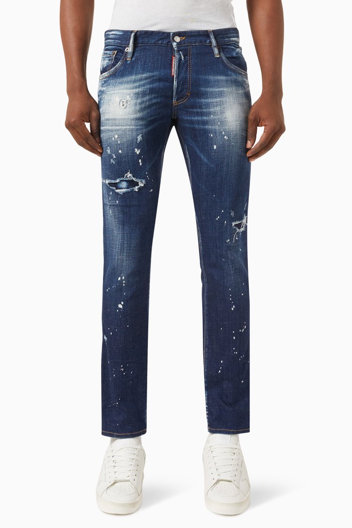 

Dean Logo Slim-fit Jeans, Blue