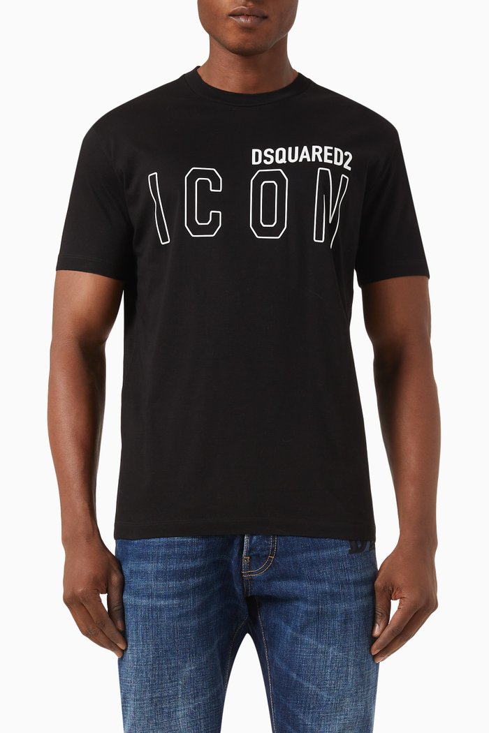 

Icon Outline Cool T-shirt in Cotton-jersey, Black