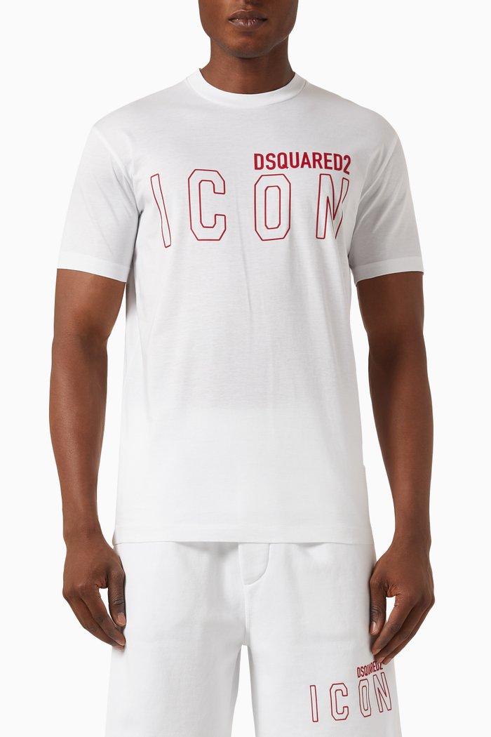 Icon Outline Cool T-shirt in Cotton-jersey, White