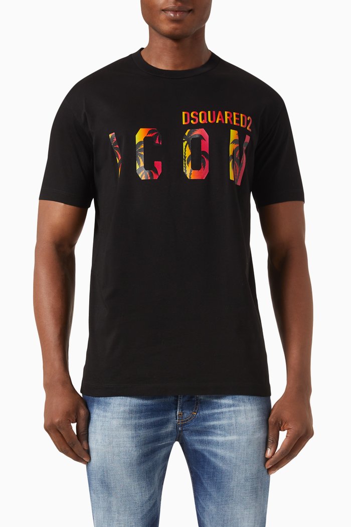 Icon Sunset Cool T-shirt in Cotton-jersey, Black