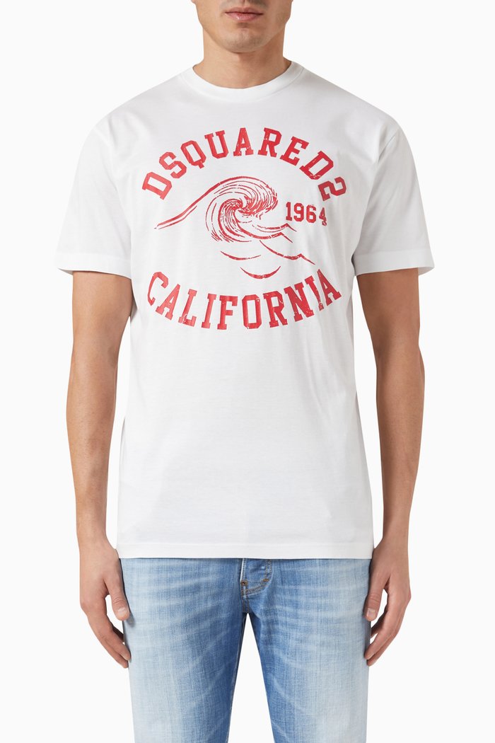 

Logo Print T-Shirt in Cotton, White