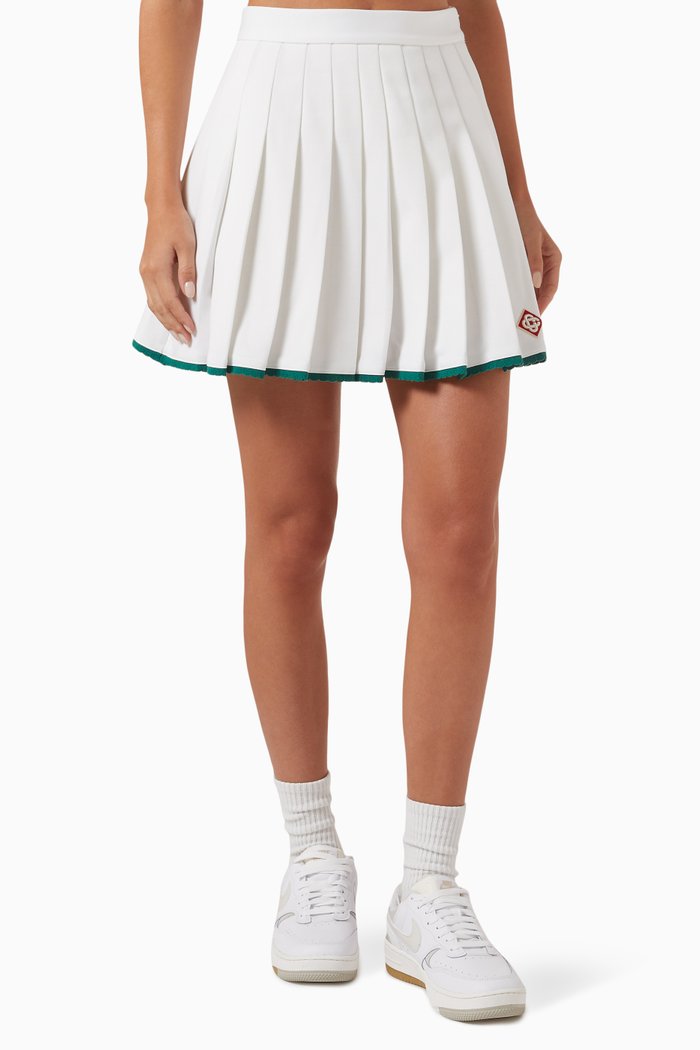 

Scallop Edge Track Skirt, White