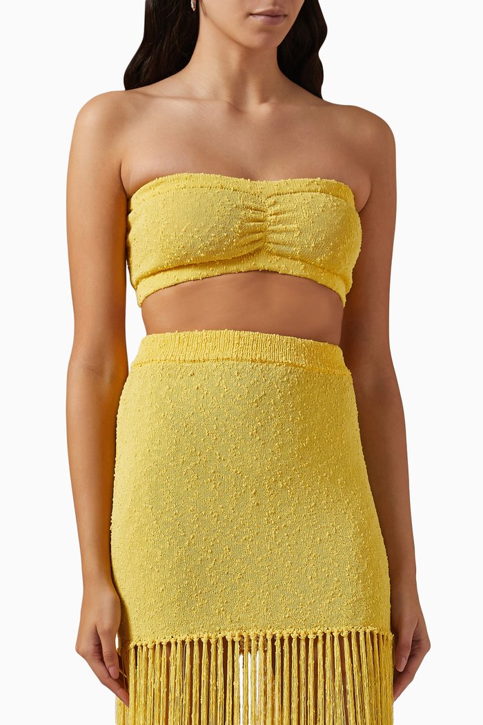 

Textured Bandeau Top, Yellow