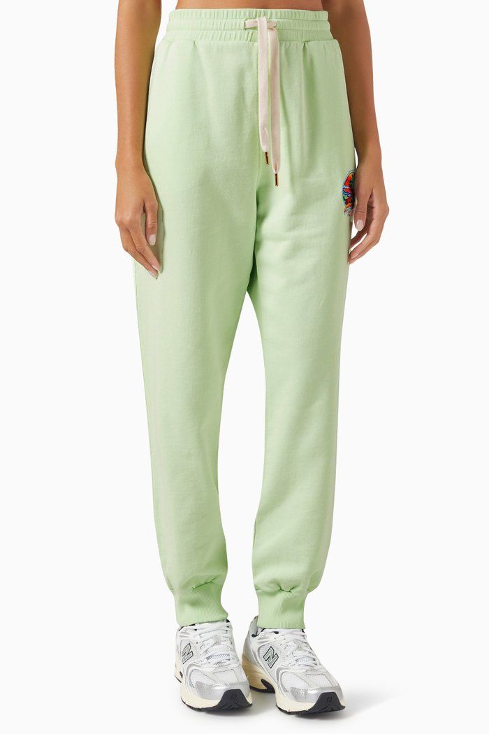 

Casa Phantastica Embroidered Sweatpants in Cotton, Green