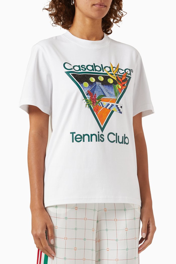 

Tennis Club Icon Print T-shirt in Cotton, White