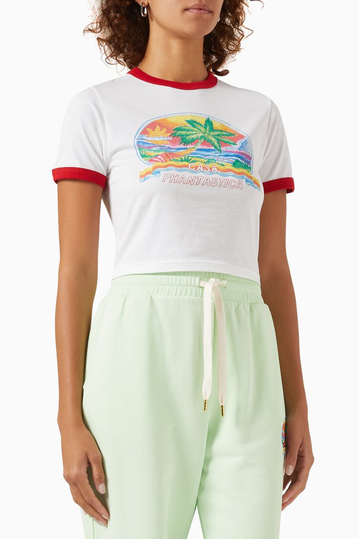 

Casa Phantastica Print Baby Ringer T-shirt, White